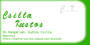 csilla kustos business card